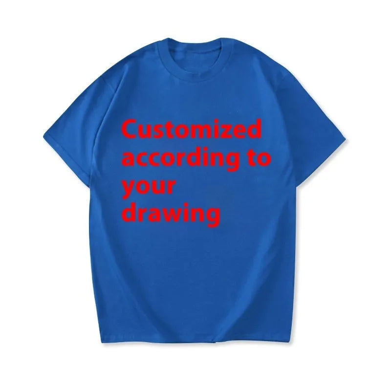 Round neck combed cotton t-shirt in multiple colours on a size chart background.