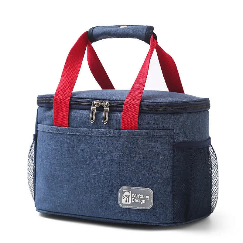 Insulated crossbody picnic bag in Oxford cloth with ice pack compartment and shoulder strap
