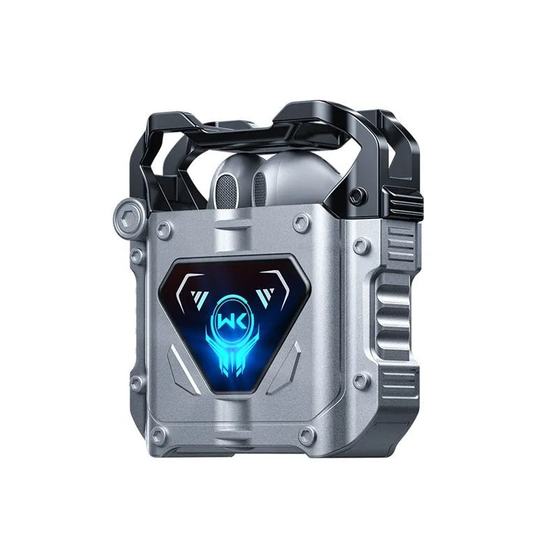 Silver zinc alloy Bluetooth headset in-ear with breathing light and noise reduction