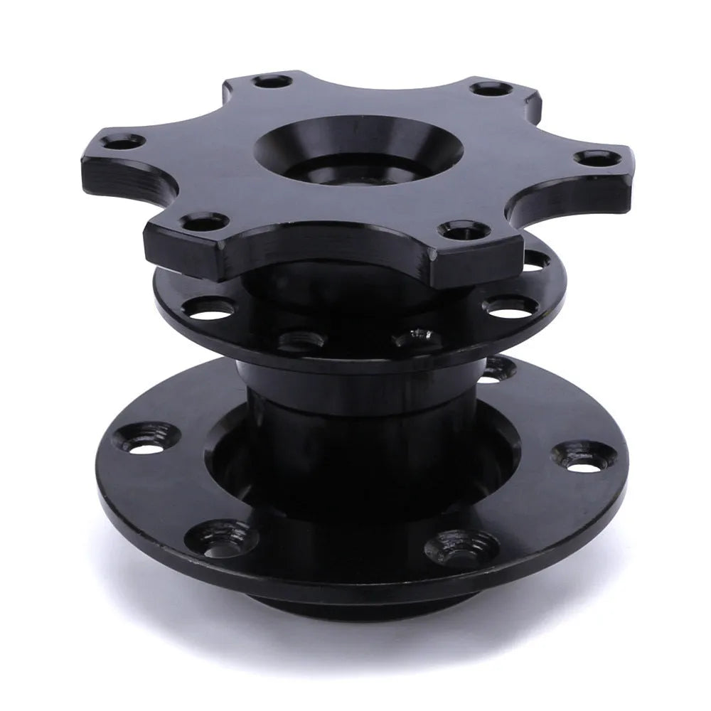 Car steering wheel quick release adapter showing multiple colour options