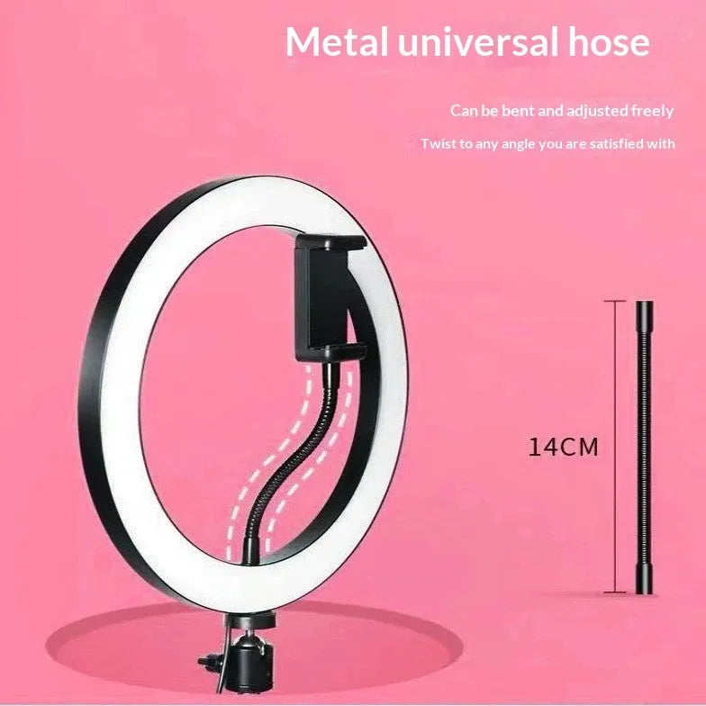 26cm RGB ring light for mobile phone live broadcast, ABS construction, 10-inch beauty light