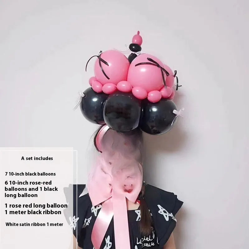 DIY balloon bouquet kit with round shape and balloon cake centrepiece for party decoration