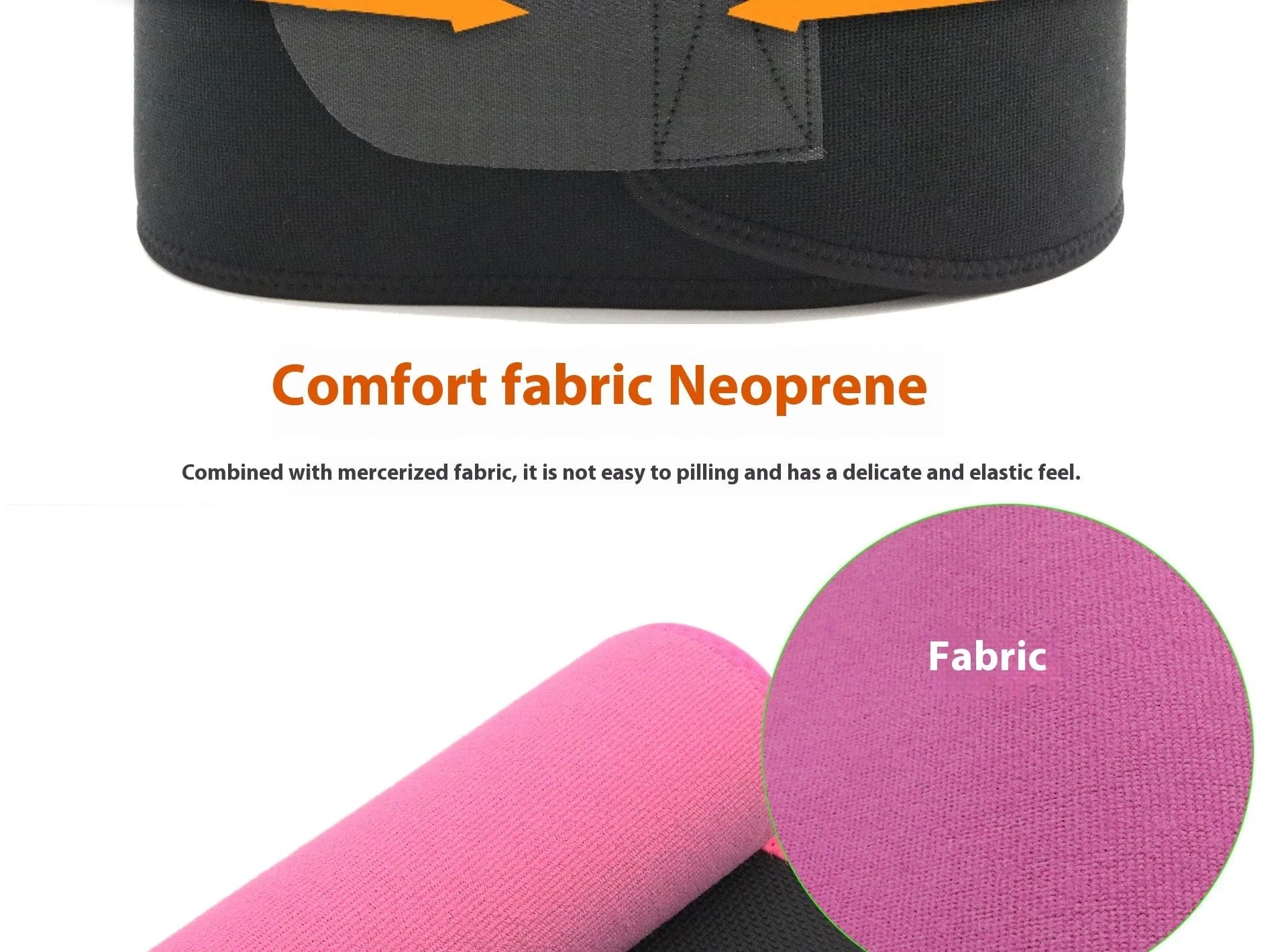 A neoprene hot lumbar support fitness belt in black, blue, or pink colour.