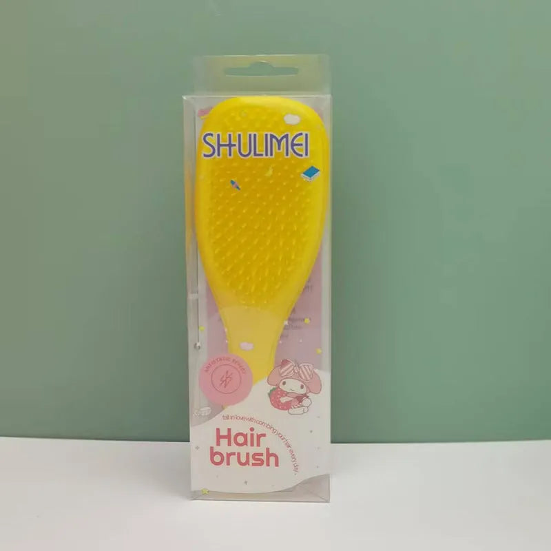 TT Air Curling Massage Home Princess Comb in pink, a plastic air-cushion hairbrush with massage tips