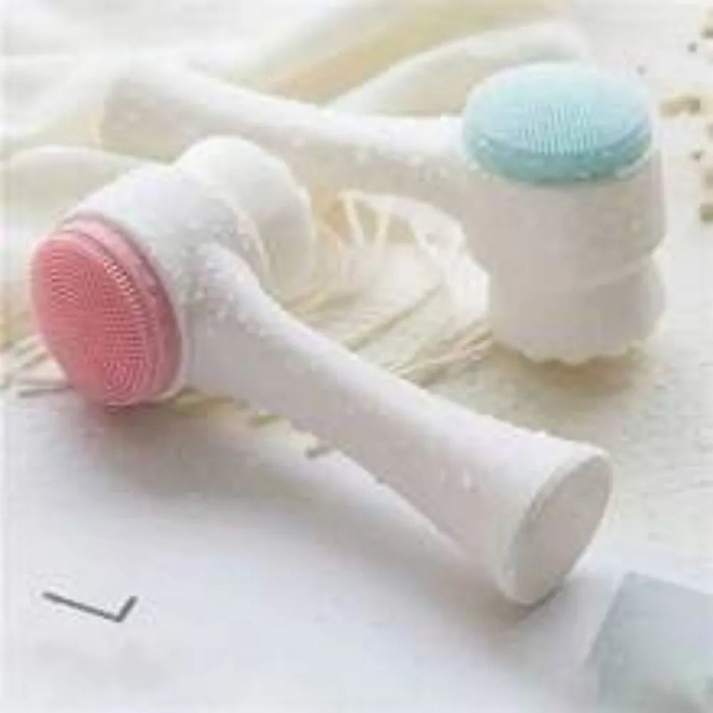 Blue nylon pet paw brush for dogs and cats measuring 13.5cm with gentle massage bristles
