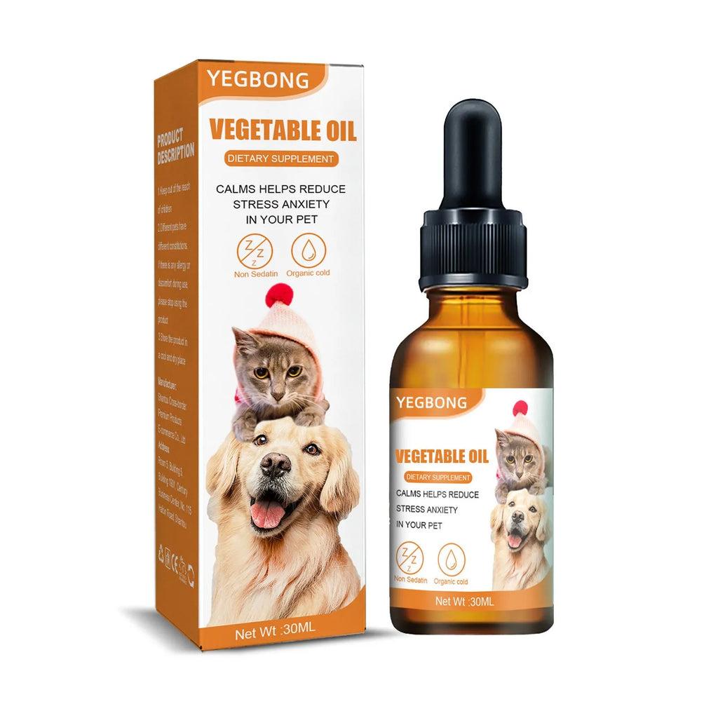 30ml bottle of hemp seed oil for cats and dogs, pet food mixing topper
