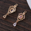 Small water drop-shaped pendant with a zircon crown charm in five colour choices