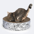 Round white corrugated paper cat scratching board nest, 42x42x10cm, simple style