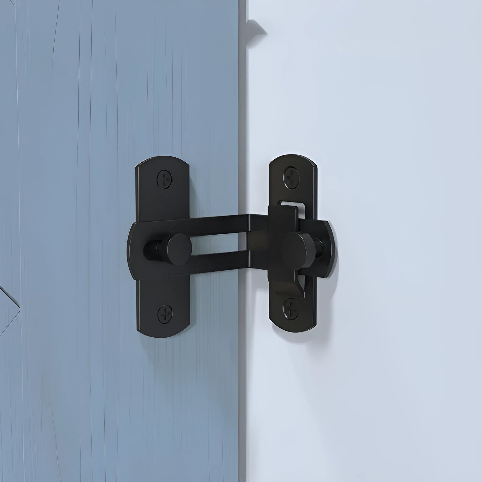 Stainless steel and carbon steel sliding door lock with flat shackle for barn doors