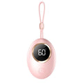 USB digital display hand warmer power bank in pink colour with aluminium heating technology