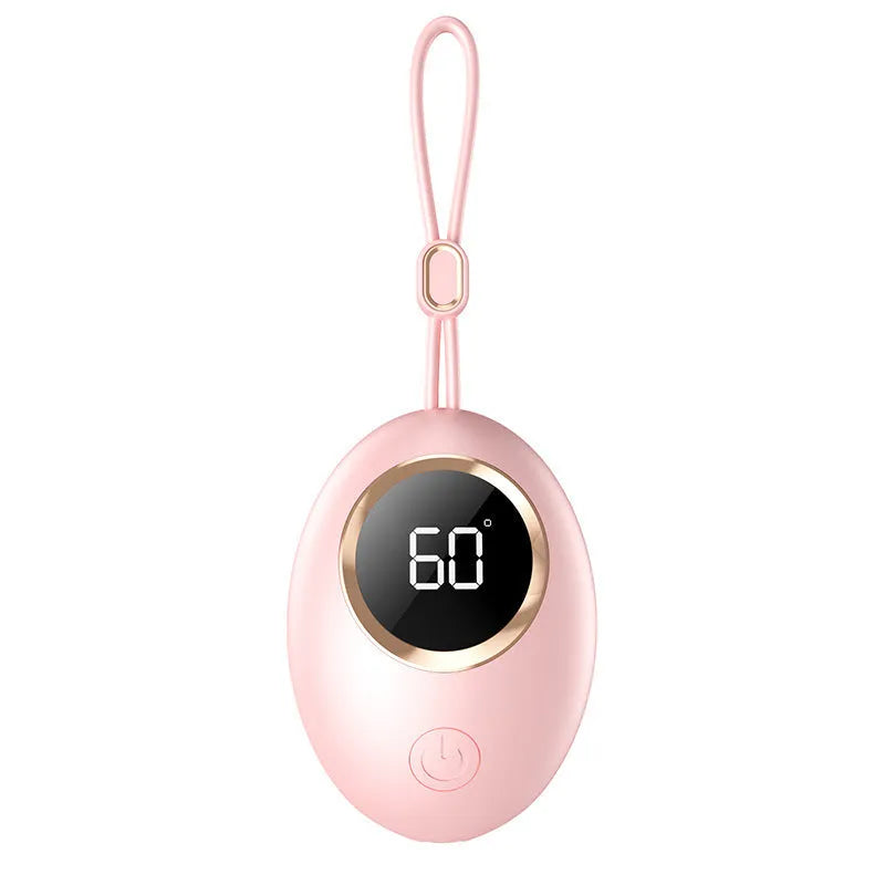 USB digital display hand warmer power bank in pink colour with aluminium heating technology