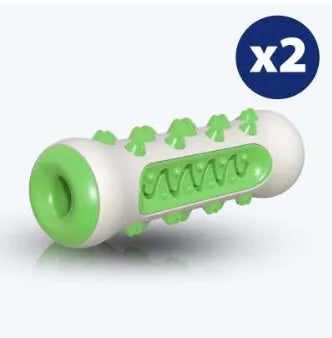 Blue pet chew-resistant teeth cleaning stick with variable-size molar bumps for dog dental care