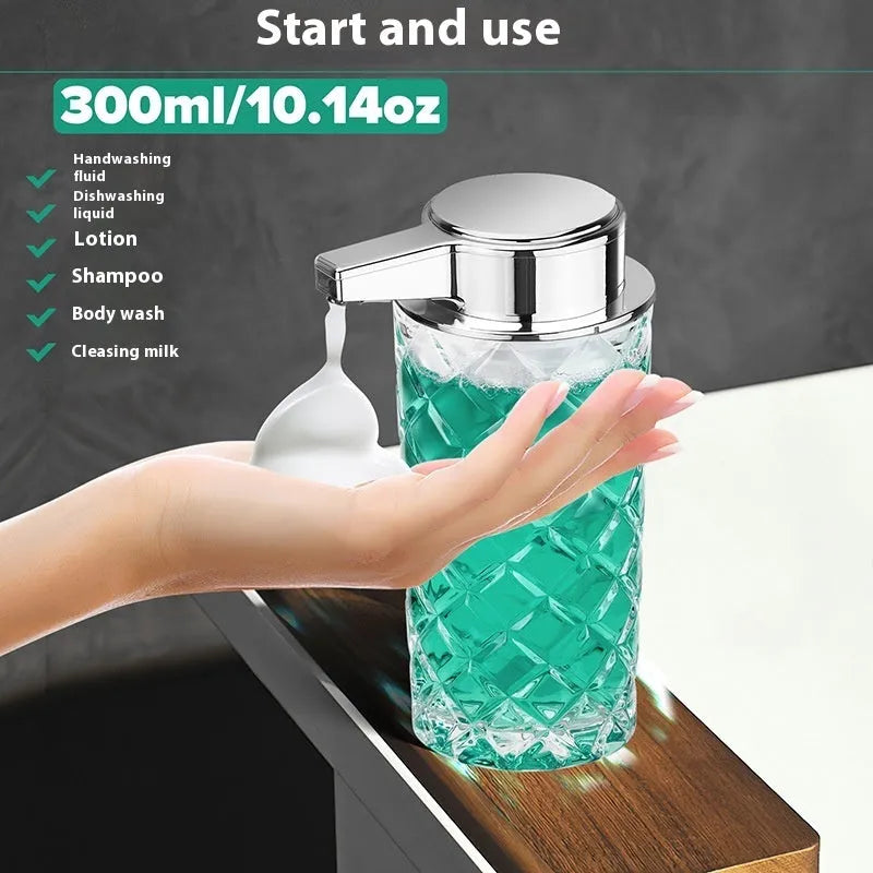Automatic sensor soap dispenser with silver plated PET shell and USB Type-C charging port