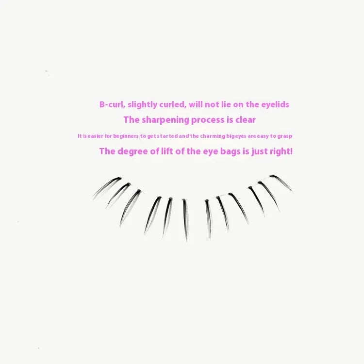 Kitten's Paw lower false eyelashes with 12-row segmented design and 4-5-6mm length