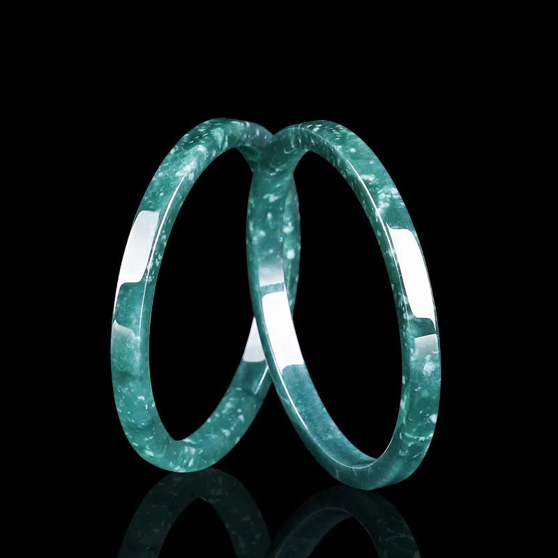 Natural jade blue water square bracelet in blue green-blue, women's simple style, with certificate and gift box