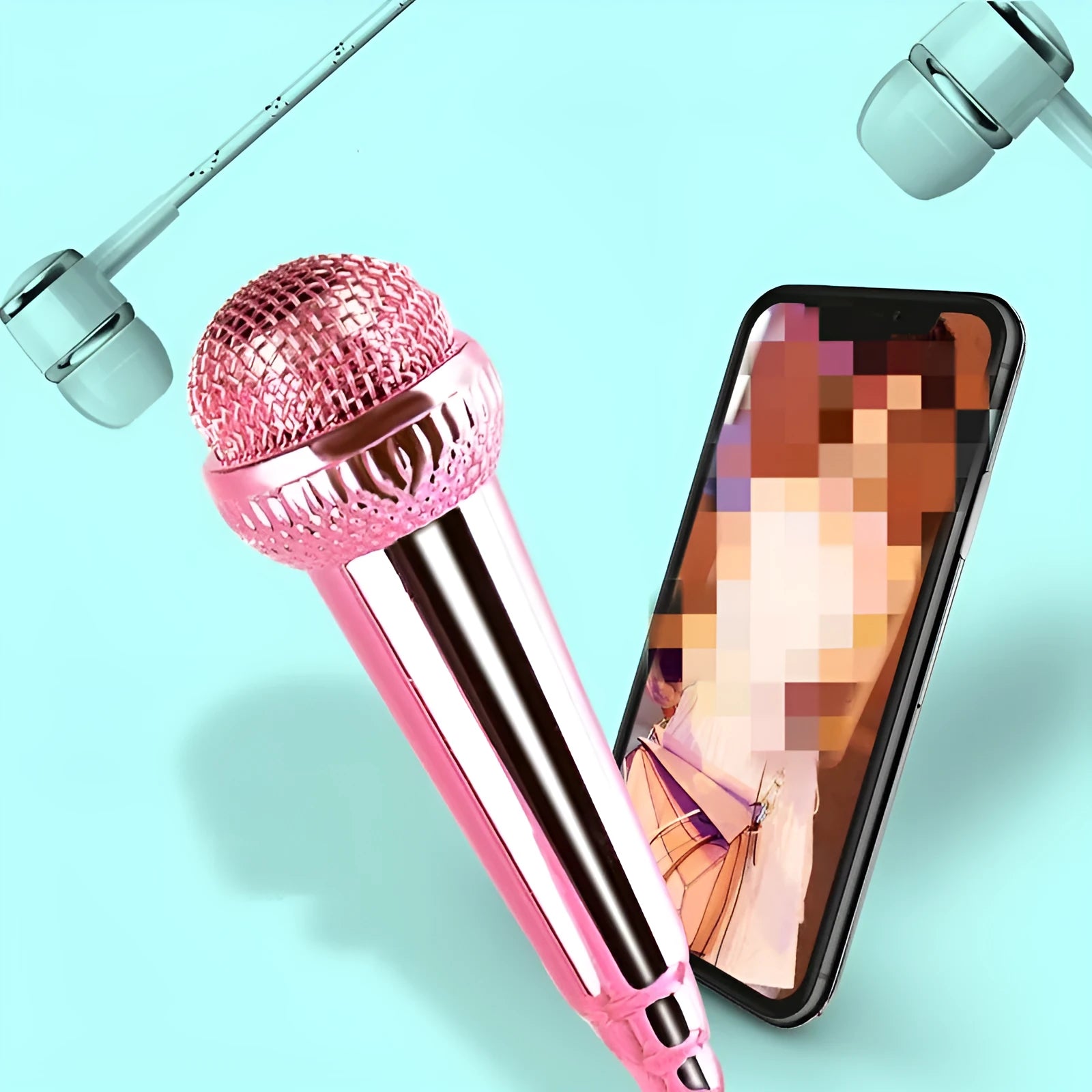 Mobile phone microphone capacitor with braided wire plastic body, 53mm by 16mm, in four colours