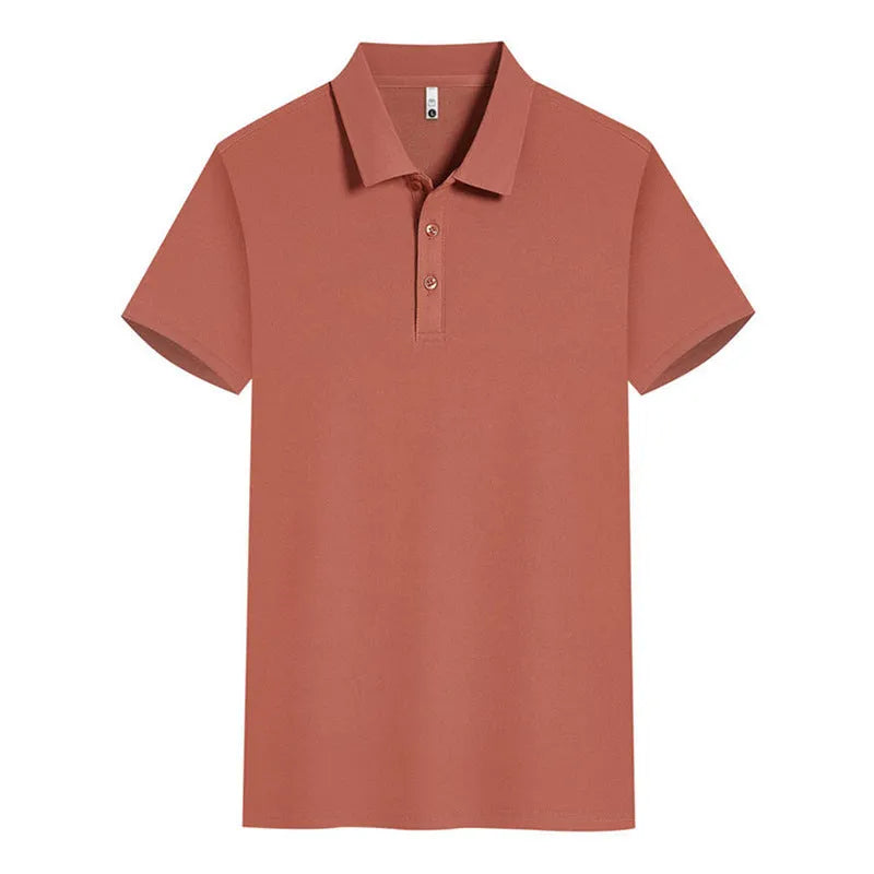 Men's sky blue lapel short sleeve casual shirt made from cool silk cotton blend fabric