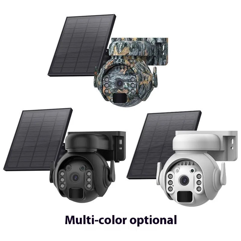 Q55 3 million pixel solar security camera with night vision mounted outdoors