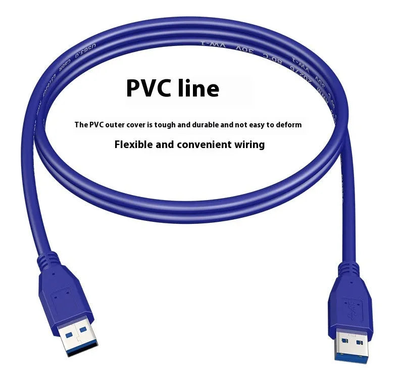 USB 3.0 public to public data cable with nickel-plated connectors for mobile hard disk boxes