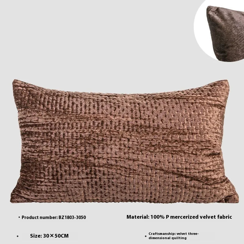 Antique style quilted cushion pillow in green, red, mocha, or orange, shown in square and waist sizes.