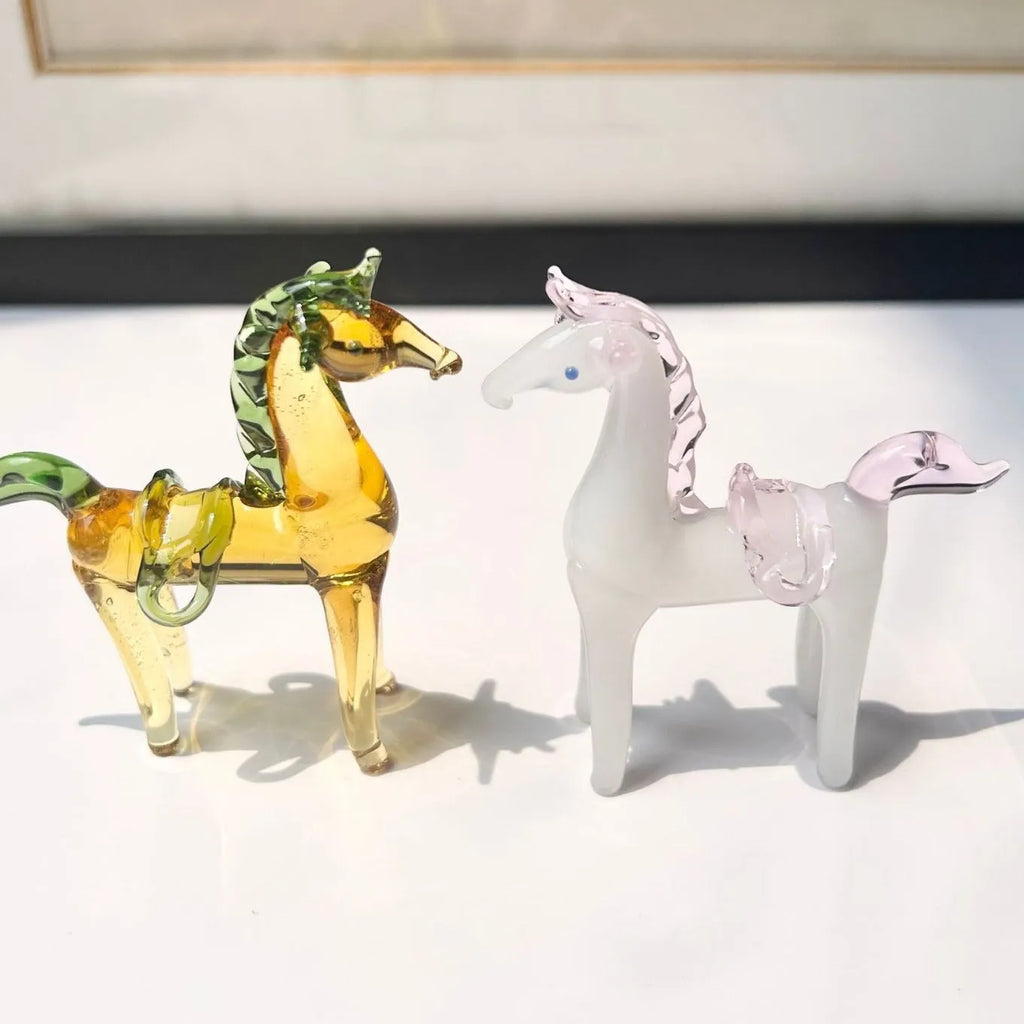 Glazed horse office decoration in coloured glaze material