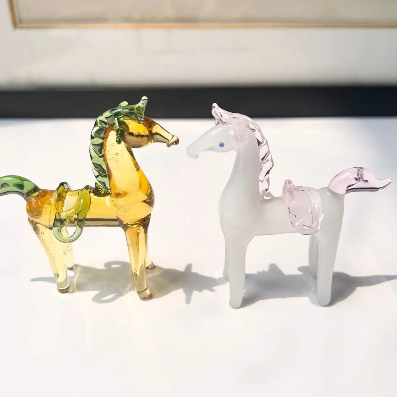 Glazed horse office decoration in coloured glaze material