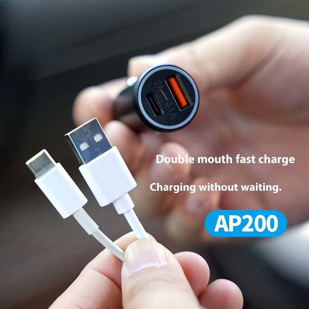 Black ABS plastic car charger GPS locator device for vehicle tracking.