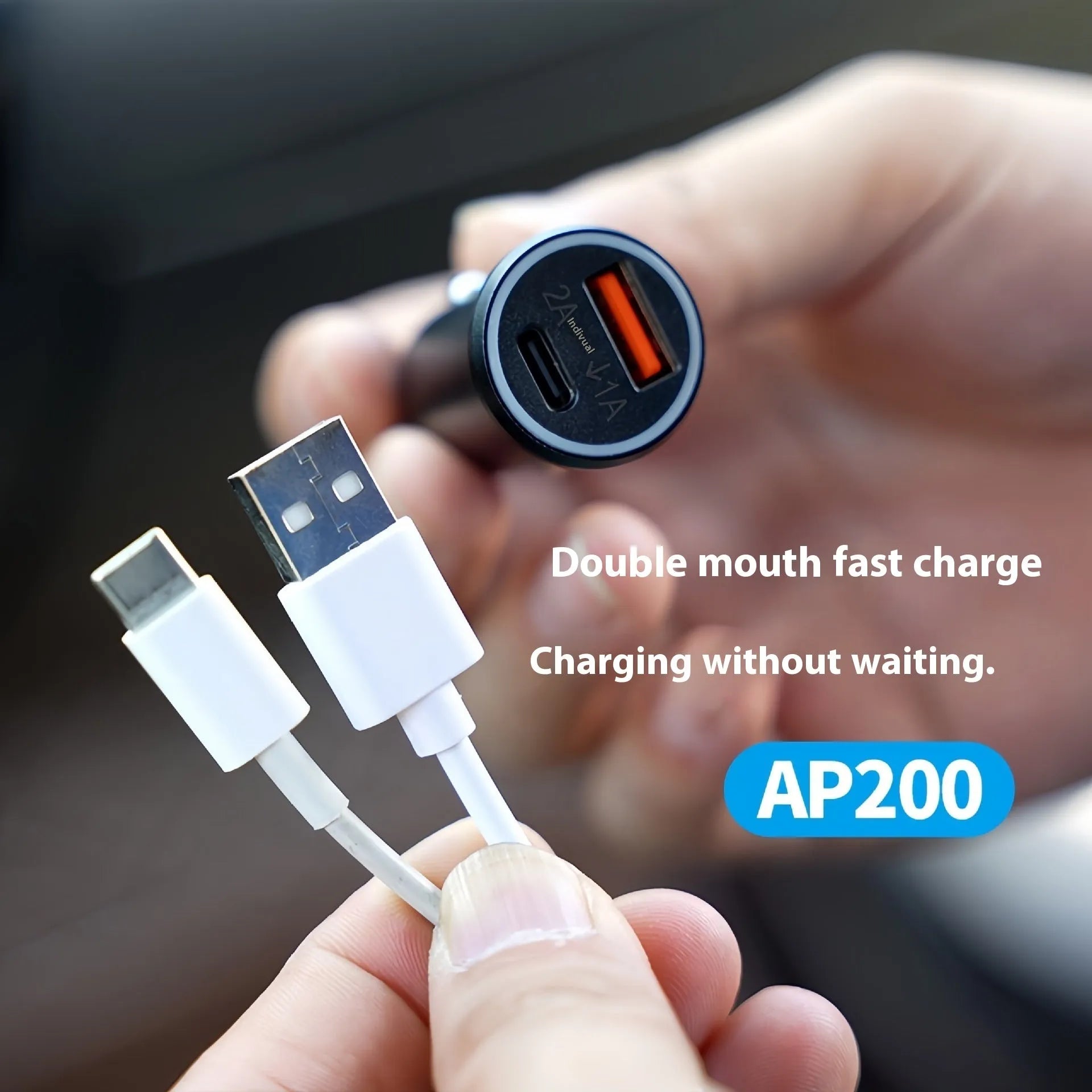 Black ABS plastic car charger GPS locator device for vehicle tracking.