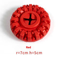 Dog food leakage tire toy in black or red, TPR chew toy measuring 14x5cm