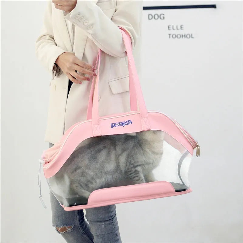 MOORPET leather pet carrier bag with 25 litre capacity in solid colour