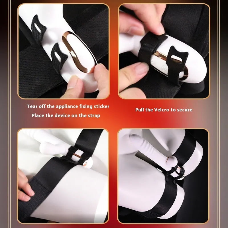 Black knitted belt adult strap appliance for intimate use scenarios