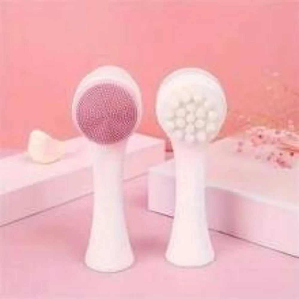 Blue nylon pet paw brush for dogs and cats measuring 13.5cm with gentle massage bristles