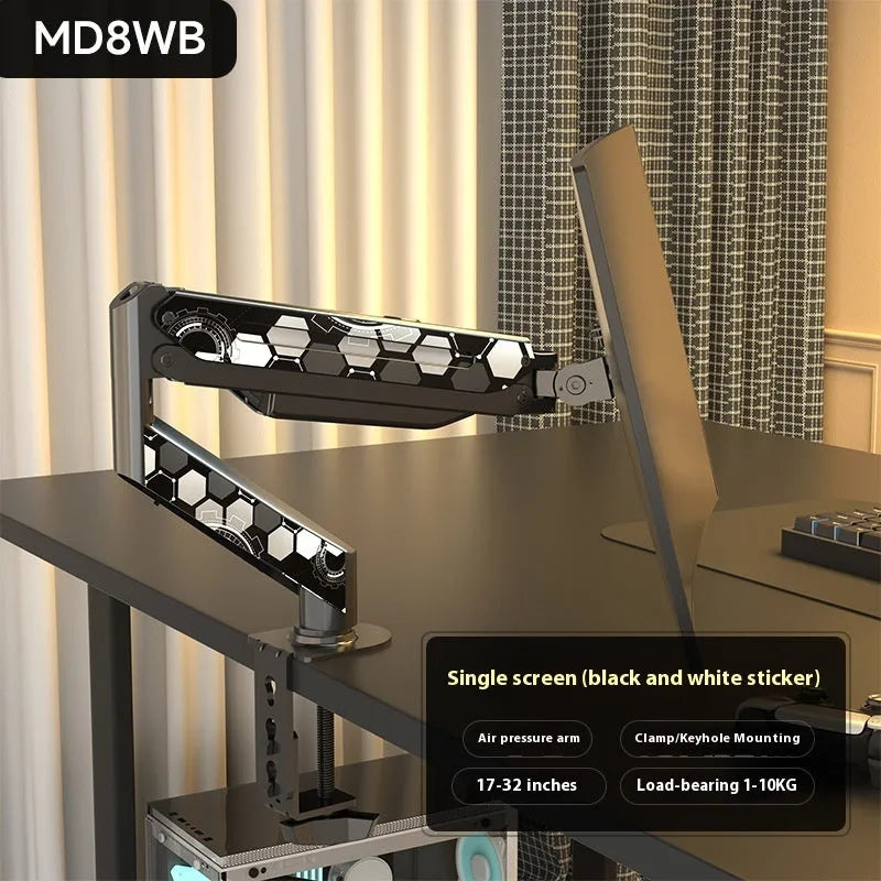 Monitor bracket in classic black colour, cold rolled steel construction, rotary arm for 17-32 inch screens