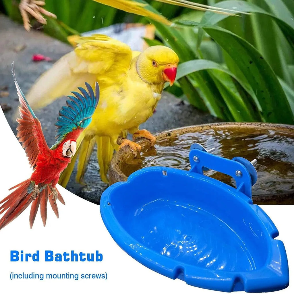 Small plastic multifunctional feeder bird bathtub with 10 balls for pet birds