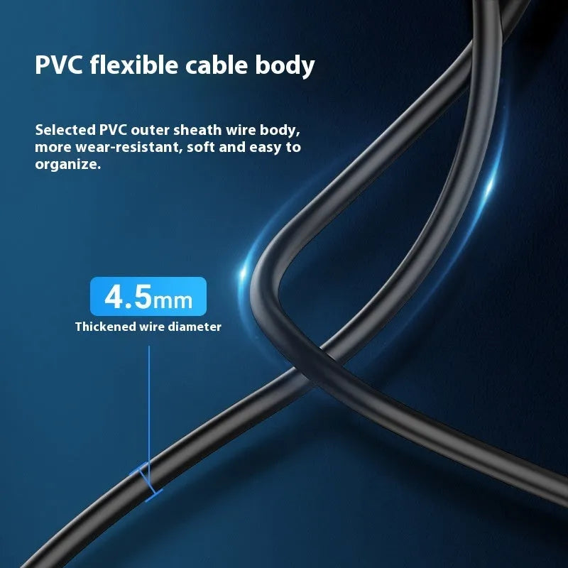 Black USB A Male to AM male extension cable with straight head connectors on a white background.