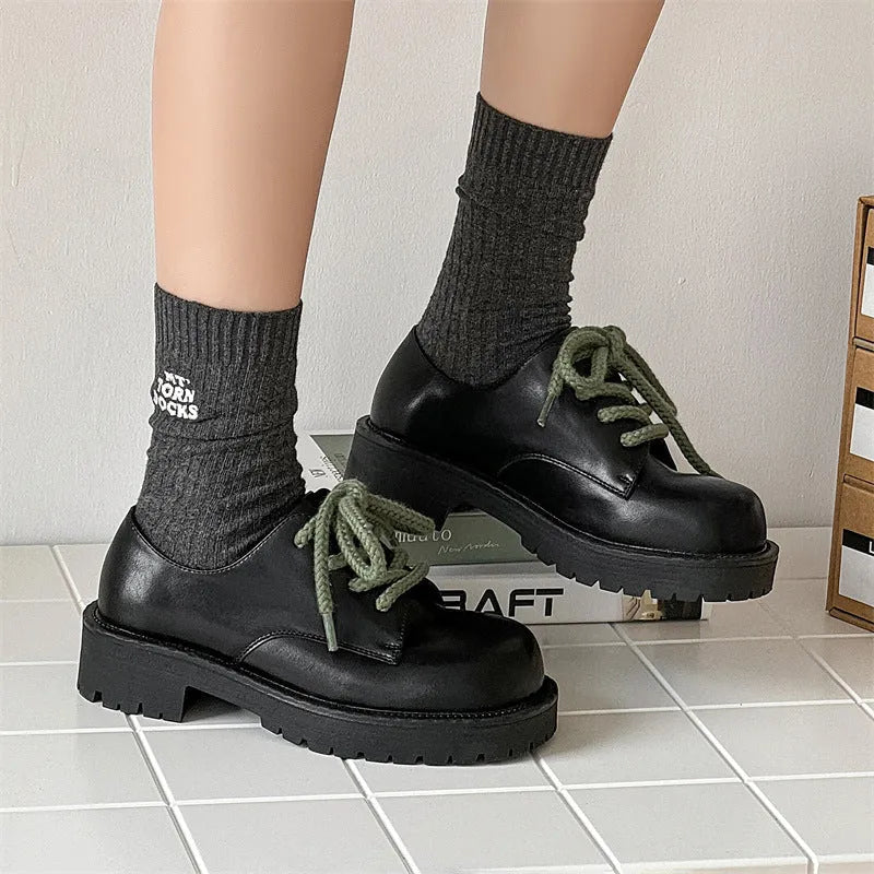 Big Head derby platform casual leather shoes in microfiber and rubber for men and women.