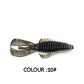 PVC soft plastic fishing lure in two sizes, 8cm and 12cm, shown in various colours from a twelve-colour selection.