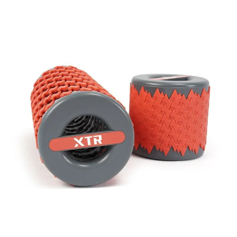 Adjustable telescopic foam roller in black, pink, red or yellow colours for home fitness and muscle relaxation