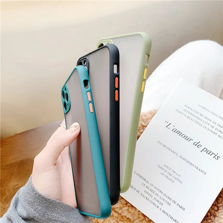 Frosted transparent TPU silicone phone case back cover for iPhone 11 in blue colour