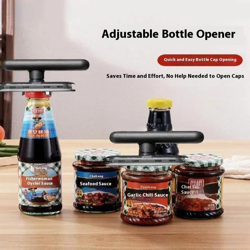 Manual can opener and twist bottle cap multifunctional household tool in silver and black styles with pack options