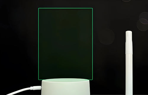 3D acrylic message board light with LED illumination and writing surface