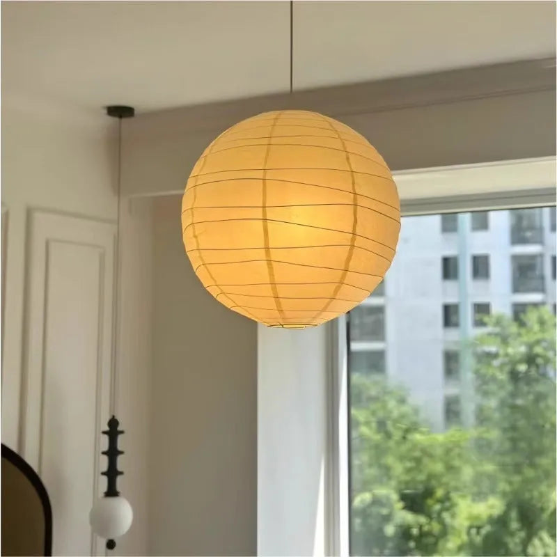 Japanese-style rice paper ball chandelier pendant light in 30cm, 45cm or 55cm diameter sizes