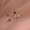 Brown asymmetrical 925 sterling silver stud earrings with love motif and electroplated finish, set of 2