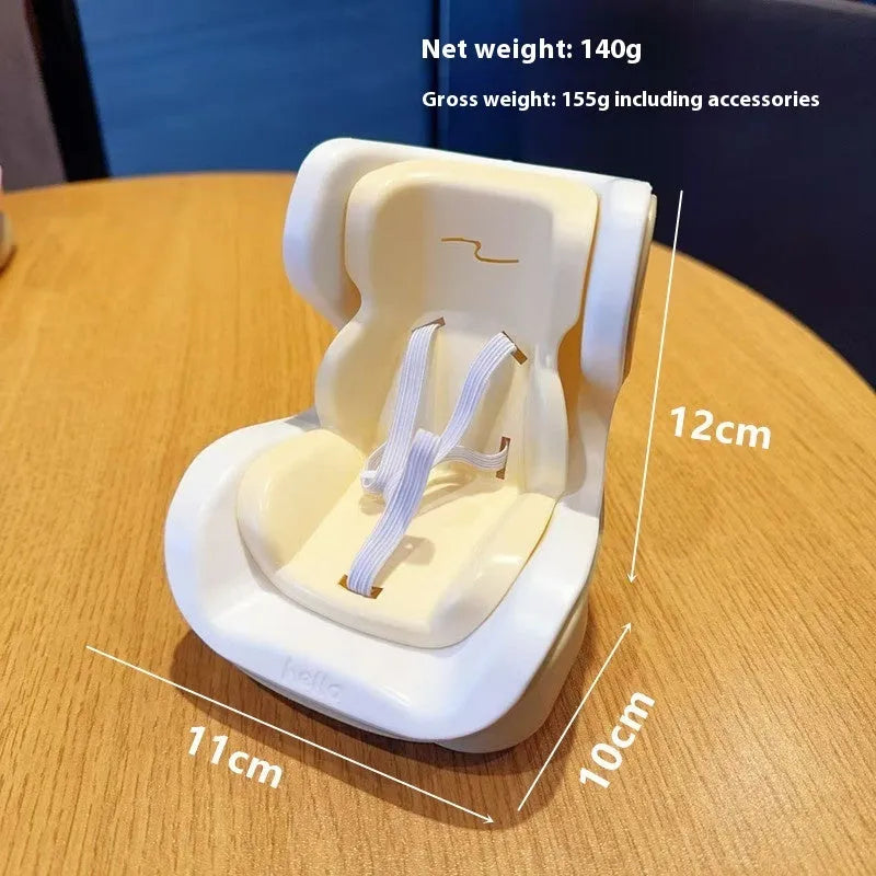 Plastic car ornament doll in milk tea colour with magnetic base and two air outlet clips