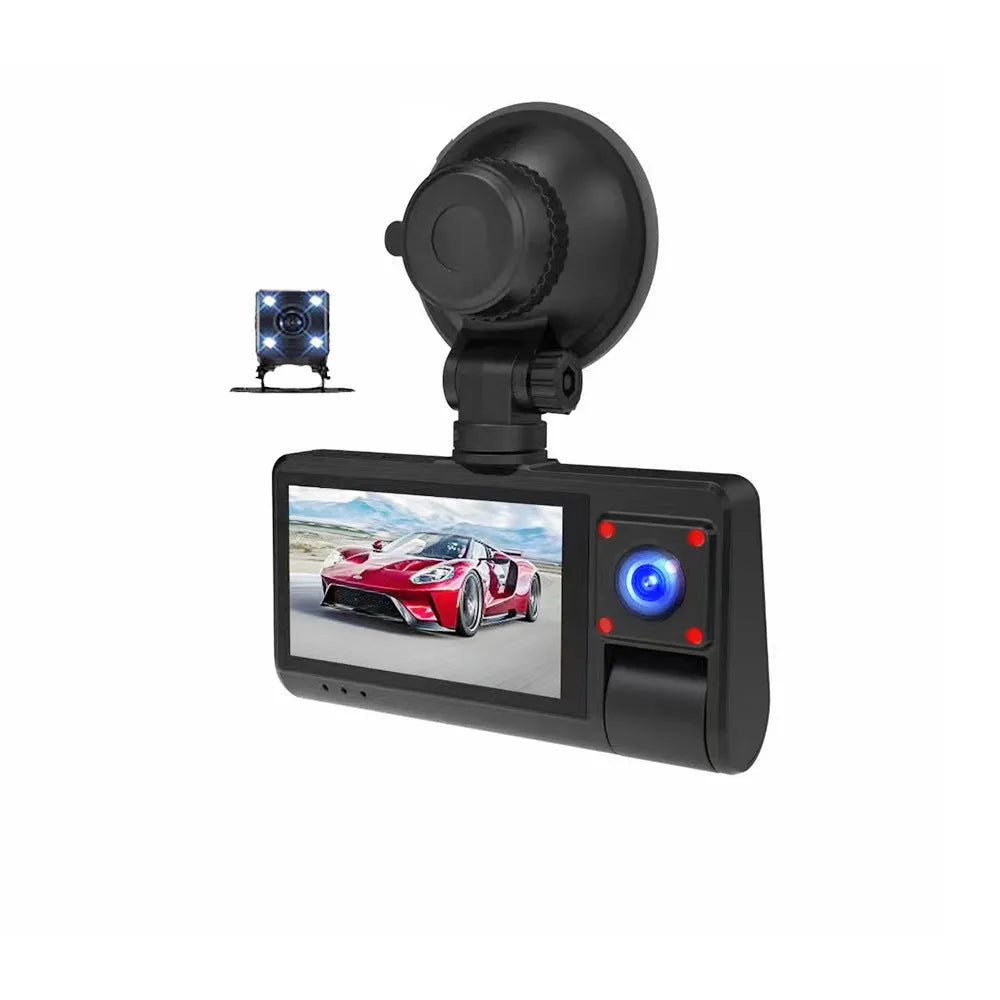 Black G50 driving recorder with 3-inch touchscreen for front windshield mounting