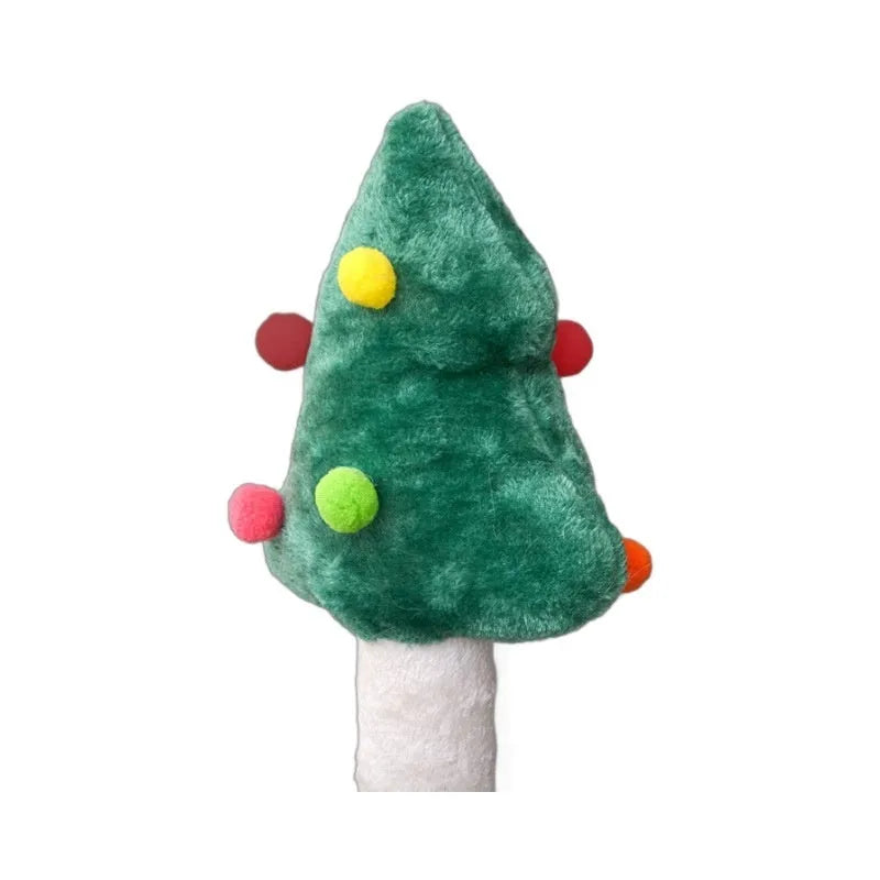 Integrated cat scratch toy with density plate construction in Christmas colour matching