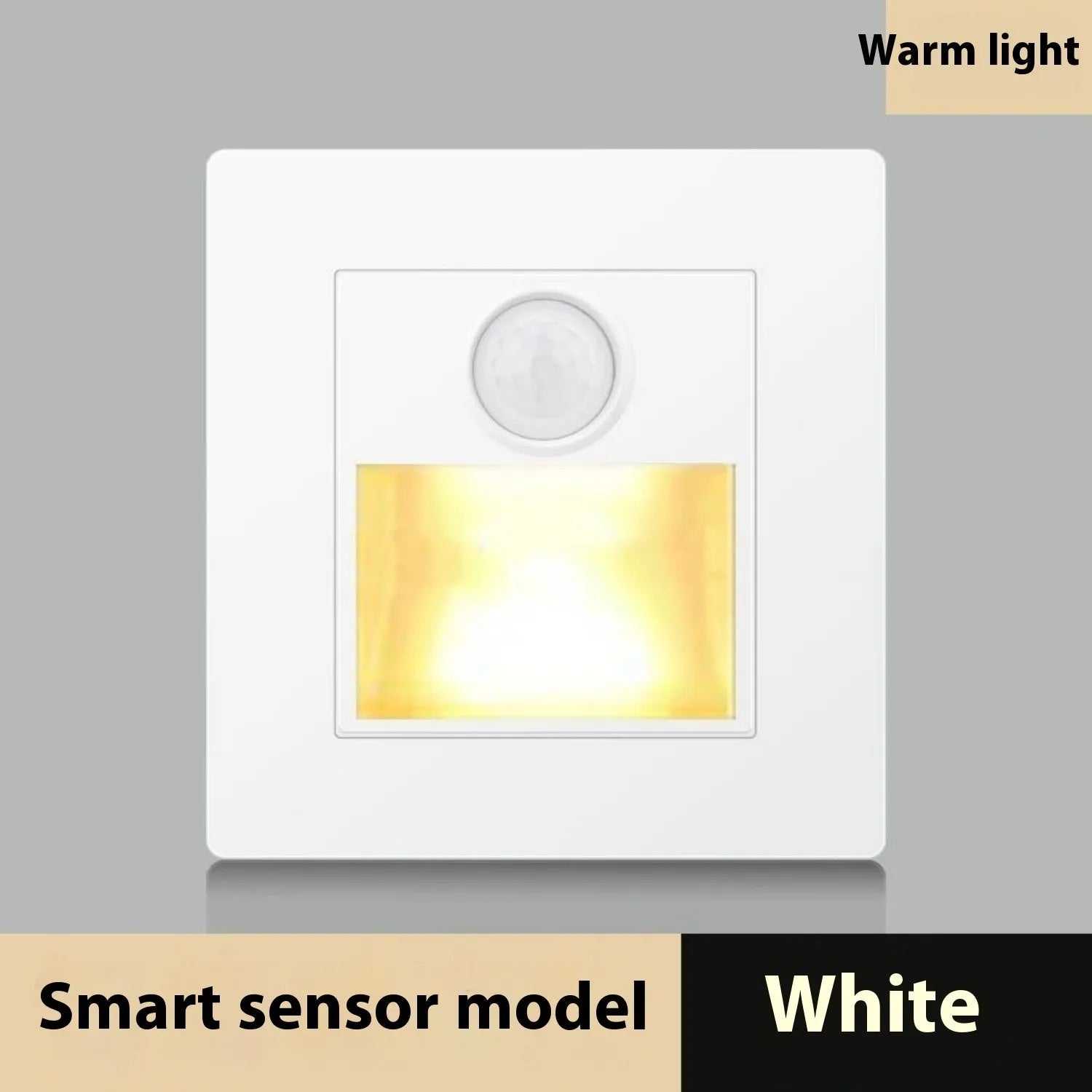 Automatic step sensor light for stairs with infrared detection, available in multiple colours
