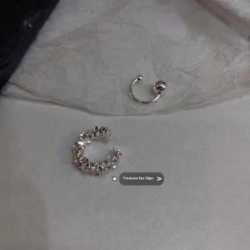 Geometric irregular clip-on earrings with frosty B4710 colour finish