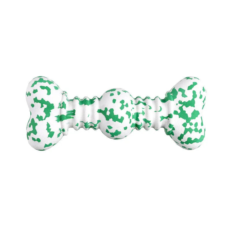 Natural rubber dog chew toy with camouflage pattern for large breed aggressive chewers