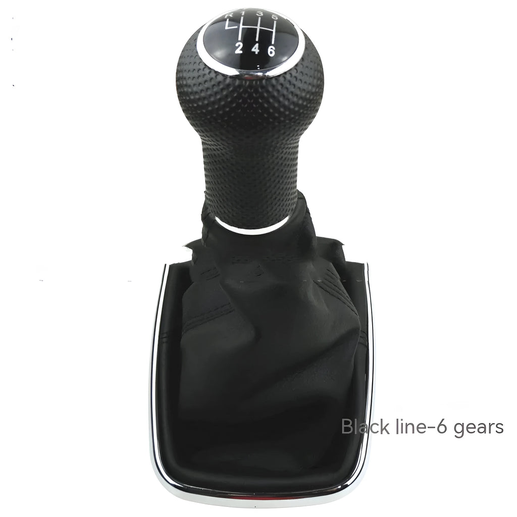 Silver frame black line gear selector handle for Volkswagen Mk4 6-speed manual transmission